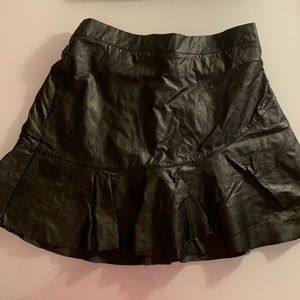 Girls Black Faux Leather Skirt